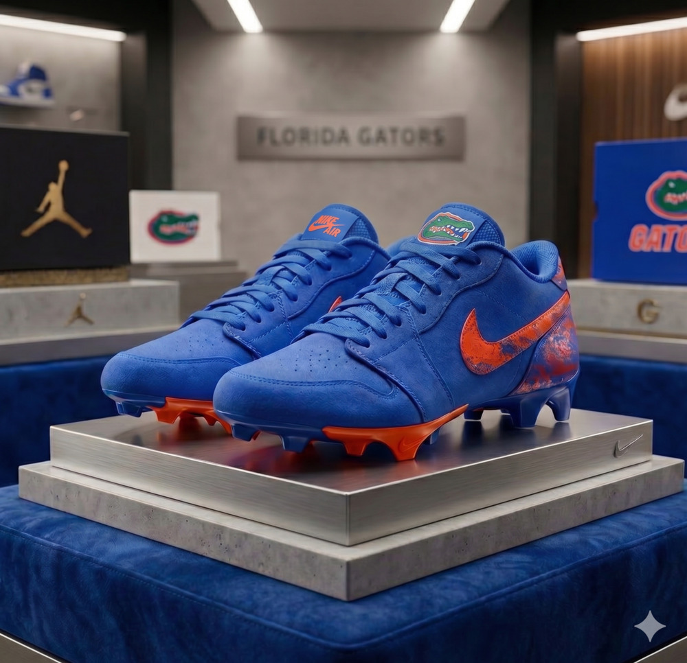 Nike Air Jordan 1 Low Vapor Edge Florida Gators Exclusive Cleats - HF5566-408